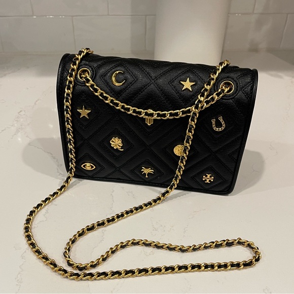 Tory Burch Bags Tory Burch Fleming Gold Embellished Charm Chain